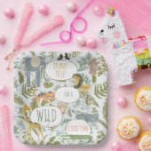 Wild Jungle Safari Tiere Botanische Babydusche Pappteller (Party)