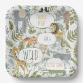 Wild Jungle Safari Tiere Botanische Babydusche Pappteller (Vorderseite)