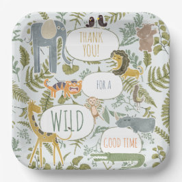 Wild Jungle Safari Tiere Botanische Babydusche Pappteller