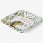 Wild Jungle Safari Tiere Botanische Babydusche Pappteller (Gewinkelt)