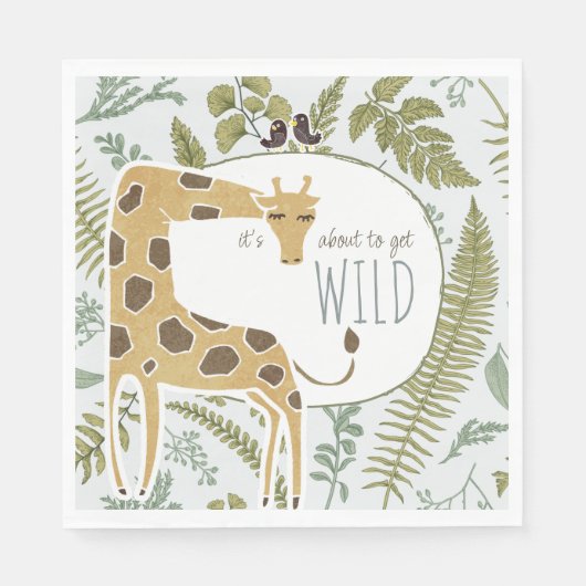Wild Jungle Safari Tiere Botanische Babydusche Serviette (Vorderseite)