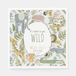 Wild Jungle Safari Tiere Botanische Babydusche Serviette
