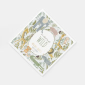 Wild Jungle Safari Tiere Botanische Babydusche Serviette (Ecke)