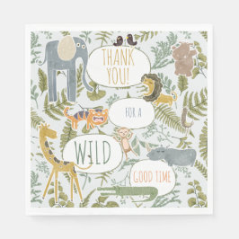 Wild Jungle Safari Tiere Botanische Babydusche Serviette