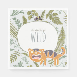 Wild Jungle Safari Tiere Botanische Babydusche Serviette