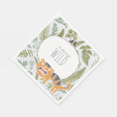 Wild Jungle Safari Tiere Botanische Babydusche Serviette (Ecke)