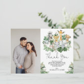 Wild Jungle Safari Tiere Tropical Baby Dusche Dankeskarte (Stehend Vorderseite)