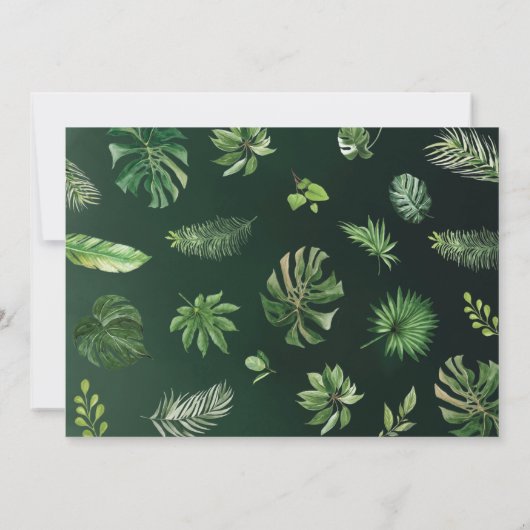 Wild Jungle Safari Tiere Tropical Baby Dusche Dankeskarte (Rückseite)