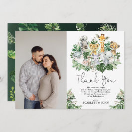 Wild Jungle Safari Tiere Tropical Baby Dusche Dankeskarte