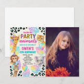 Wild-Jungle-Thema für Jungen und Mädchen Einladung (Vorne/Hinten)