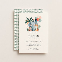 Wild Jungle Theme Birthday Party Einladung