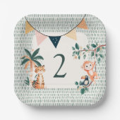 Wild Jungle Theme Birthday Party Pappteller (Vorderseite)