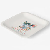 Wild Jungle Theme Birthday Party Pappteller (Gewinkelt)