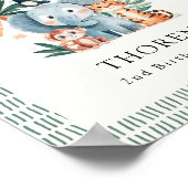 Wild Jungle Theme Birthday Party Welcome Poster (Ecke)