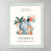 Wild Jungle Theme Birthday Party Welcome Poster (Vorne)