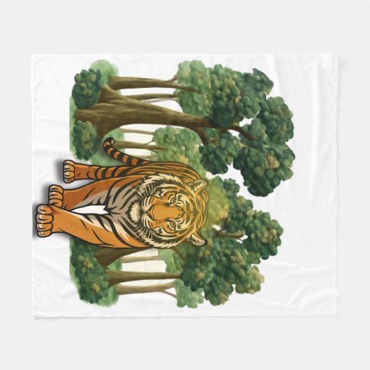 “Wild Jungle Tiger – Nature-Inspired Magnetic Fram Fleecedecke (Vorderseite (Horizontal))
