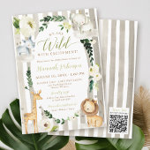 Wild Jungle Wreath Safari Animals Boy Baby Shower Einladung