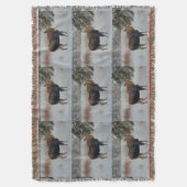 Wild kanadischer Elch im Winterschnee IV Decke (Vorderseite Vertikal)