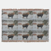 Wild kanadischer Elch im Winterschnee IV Decke (Vorderseite)