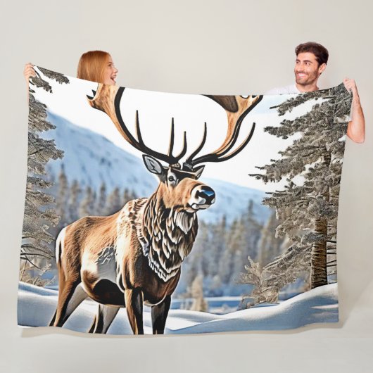 Wild kanadisches Reindeer-Design Fleecedecke (Beispiel)