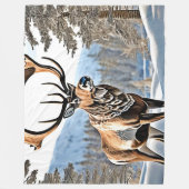 Wild kanadisches Reindeer-Design Fleecedecke (Vorderseite)