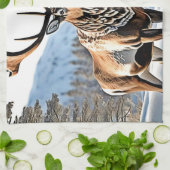 Wild kanadisches Reindeer-Design Geschirrtuch (Gefaltet)