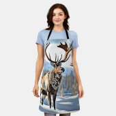 Wild kanadisches Reindeer-Design Schürze (Getragen)