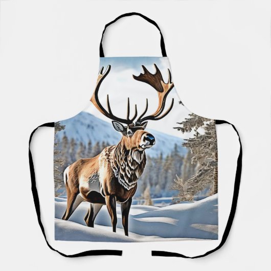 Wild kanadisches Reindeer-Design Schürze (Vorderseite)