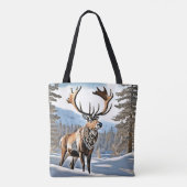 Wild kanadisches Reindeer-Design Tasche (Rückseite)