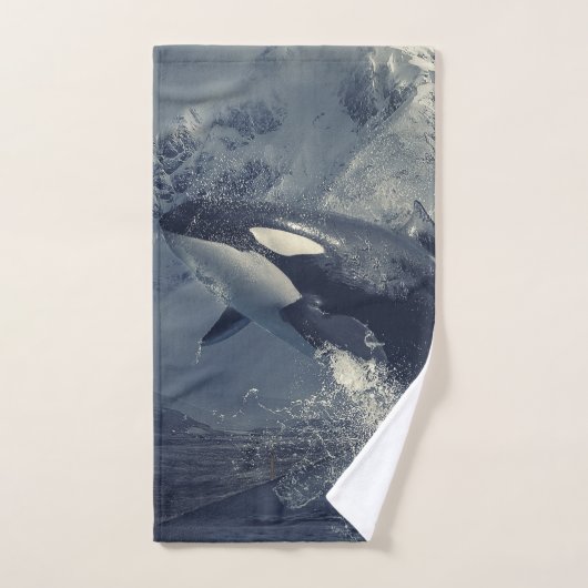 Wild Killer Whale Jumping Badhandtuch Set (Handtuch)