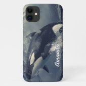 Wild Killer Whale Jumping Case-Mate iPhone Hülle (Rückseite)