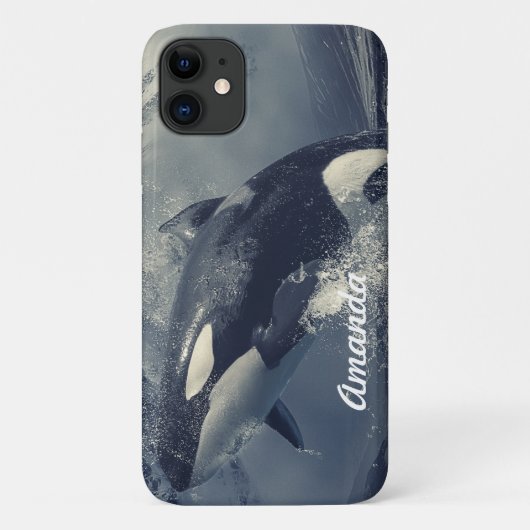 Wild Killer Whale Jumping Case-Mate iPhone Hülle (Rückseite)