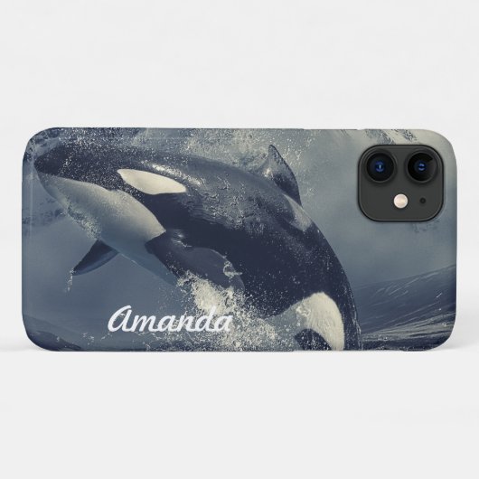Wild Killer Whale Jumping Case-Mate iPhone Hülle (Rückseite (Horizontal))