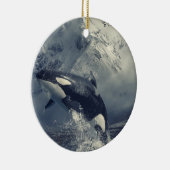 Wild Killer Whale Jumping Keramik Ornament (Rechts)