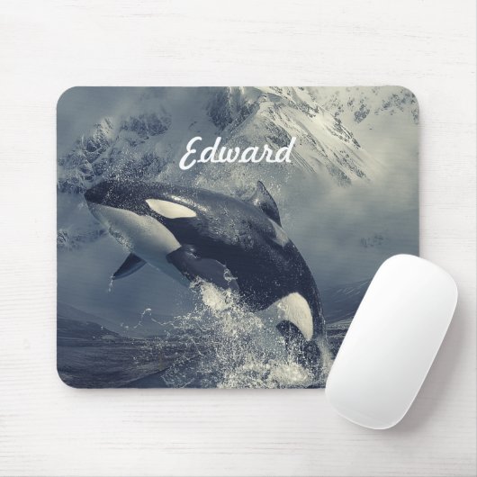 Wild Killer Whale Jumping Mousepad (Mit Mouse)