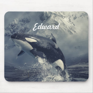 Wild Killer Whale Jumping Mousepad