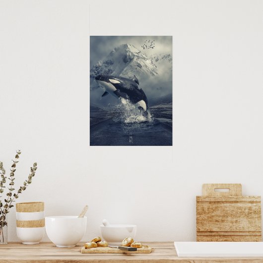 Wild Killer Whale Jumping Poster (Küche)