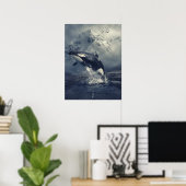 Wild Killer Whale Jumping Poster (Heimbüro)