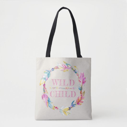 Wild kinderfarbene Aquarelltasche Tasche (Vorderseite)