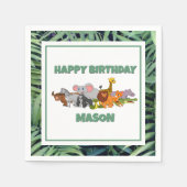 Wild! KinderJungtier Geburtstagspapier Neapel Serviette (Vorderseite)