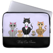 Wild Kitty Cat Team on Light Periwinkle & Black Laptopschutzhülle (Vorderseite)