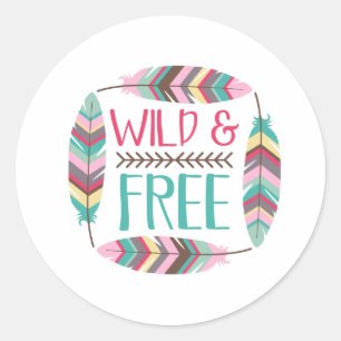 Wild & kostenlos runder aufkleber