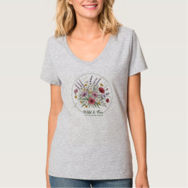 Wild & kostenlose Wildblume Botanischer V-Neck-T - T-Shirt