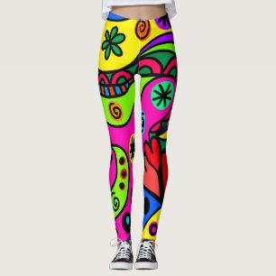 Wild, kühl, hell, Abstraktes psychedelisches Desig Leggings