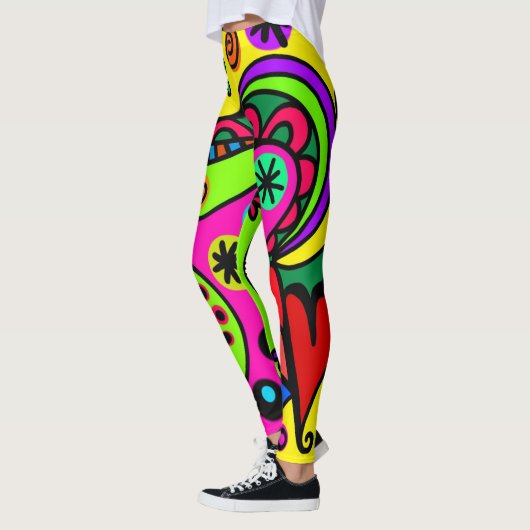 Wild, kühl, hell, Abstraktes psychedelisches Desig Leggings (Links)