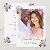 Wild Land Rose Save the Date Fotokarte (Vorne/Hinten)
