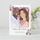 Wild Land Rose Save the Date Fotokarte (Stehend Vorderseite)