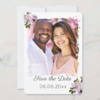 Wild Land Rose Save the Date Fotokarte