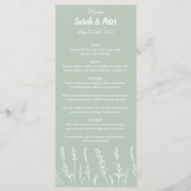 Wild Lavender Wedding Flat Menu