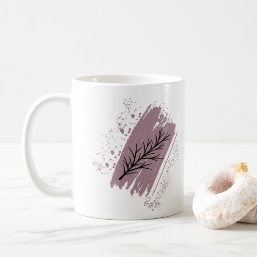 Wild Leaf Doodles Mother Quote Kaffeetasse (Mit Donut)